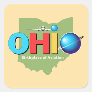 Pegatina Cuadrada Ohio Estados Unidos de América