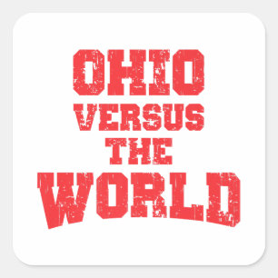 PEGATINA CUADRADA OHIO VERSUS THE WORLD