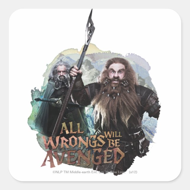 Pegatina Cuadrada Oin y Gloin (Anverso)