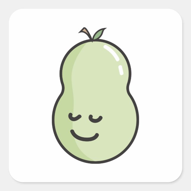 Pegatina Cuadrada Oír con una sonrisa (Anverso)