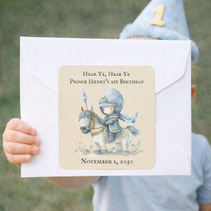 Pegatina Cuadrada Oír sí, escuchar el primer cumpleaños de Ye Boy