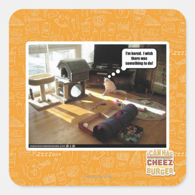 Pegatina Cuadrada Ojalá hubiera algo que hacer (Anverso)