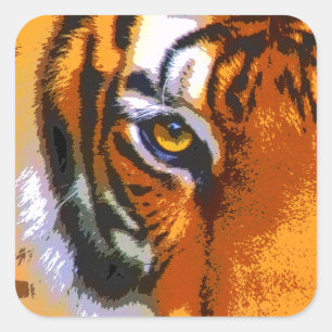 PEGATINA CUADRADA OJO DEL TIGRE