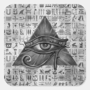 Pegatina Cuadrada Ojo egipcio del arte de Horus - de Wadjet Digital
