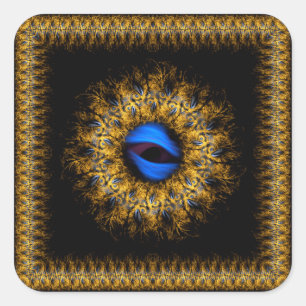 Pegatina Cuadrada Ojo real de Fractal mandala