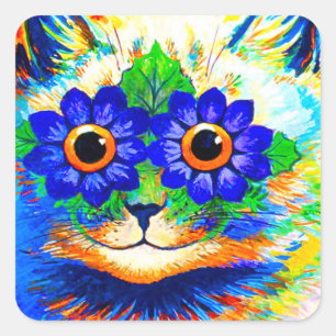 Pegatina Cuadrada Ojos de flor de gato