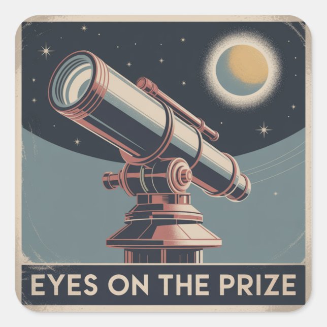 Pegatina Cuadrada Ojos en el premio (Anverso)