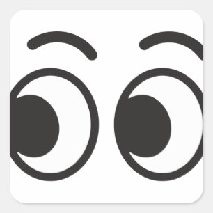 Pegatina Cuadrada Ojos que miran emoji
