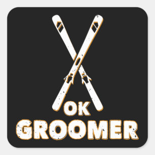 Pegatina Cuadrada Ok Groomer Skis