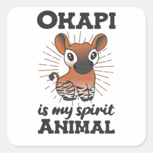 Pegatina Cuadrada Okapi es mi animal espiritual - Los okapis son ama