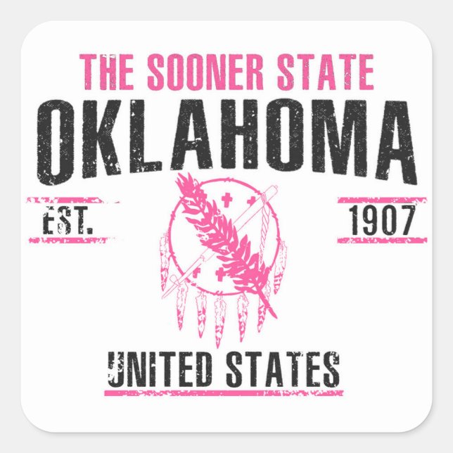 Pegatina Cuadrada Oklahoma (Anverso)