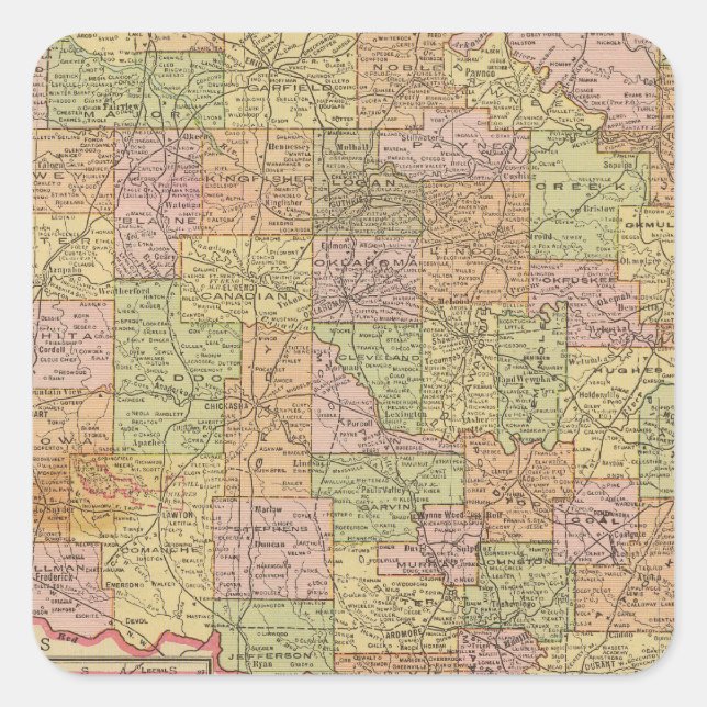 Pegatina Cuadrada Oklahoma (Anverso)