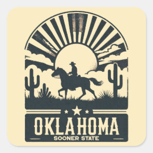 Pegatina Cuadrada Oklahoma Sooner State