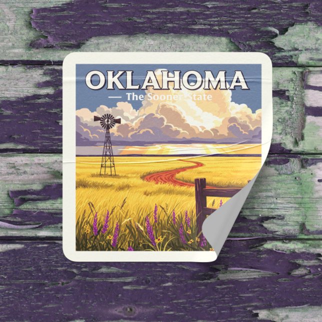 Pegatina Cuadrada Oklahoma vintage (Subido por el creador)