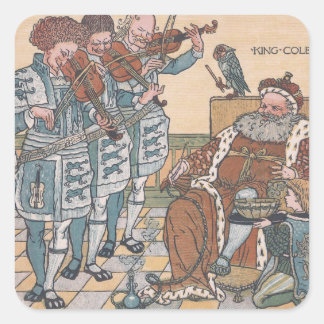 Pegatina Cuadrada Old King Cole Nursery Rhyme