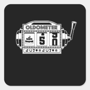 Pegatina Cuadrada Oldometer 50 Cumpleaños