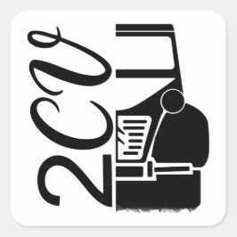 Pegatina Cuadrada Oldtimer 2cv Typografie Halbe Ente