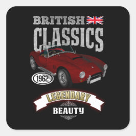 Pegatina Cuadrada Oldtimer AC Cobra British Beauty