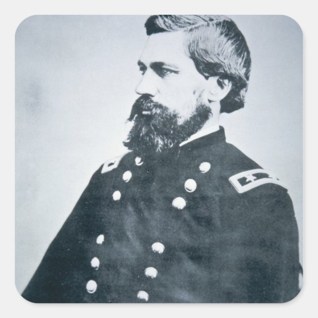 Pegatina Cuadrada Oliver Otis Howard (foto de abajo) (Anverso)