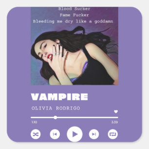 Pegatina Cuadrada Olivia Rodrigo Vampire