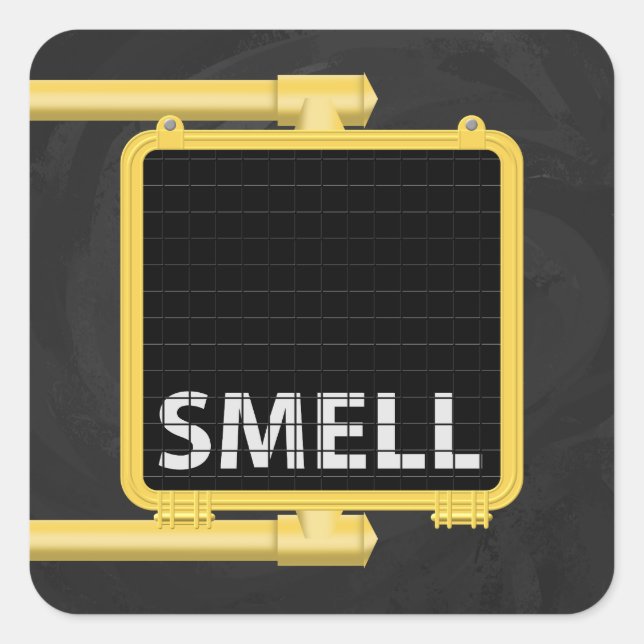 Pegatina Cuadrada Olor de Rótulo Crosswalk de Nueva York (Anverso)