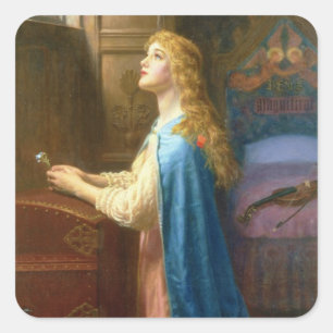Pegatina Cuadrada 'Olvídame no' (aceite sobre lienzo)