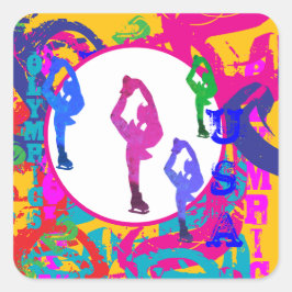 PEGATINA CUADRADA OLYMPIC SKATING