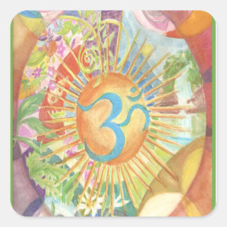 Pegatina Cuadrada Om