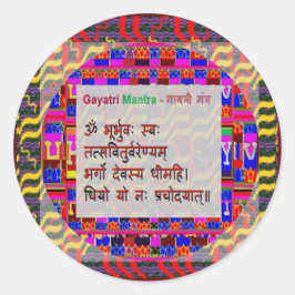 Pegatina Cuadrada Om Mantra Gayatri Mantra
