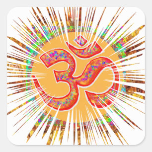 Pegatina Cuadrada OM MANTRA Sparkle