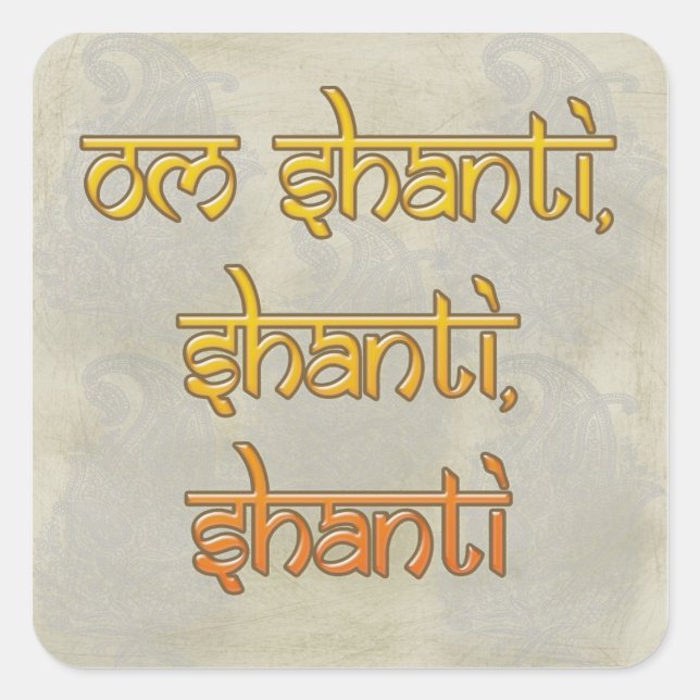 Pegatina Cuadrada om shanti, shanti, shanti (Anverso)