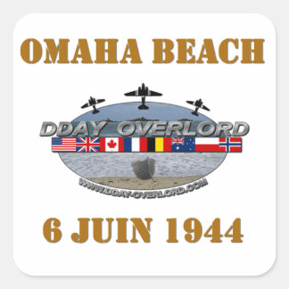 Pegatina Cuadrada Omaha Beach 1944