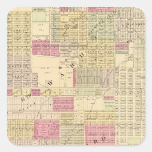 Pegatina Cuadrada Omaha central, Nebraska