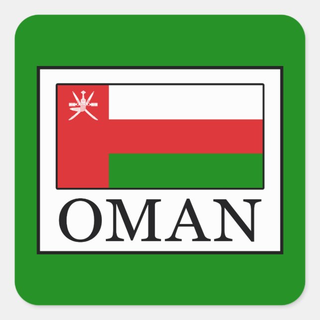 Pegatina Cuadrada Oman (Anverso)