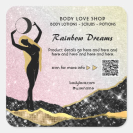 Pegatina Cuadrada *~* Ombre Nocturno de Intención de la Diosa Arcoir