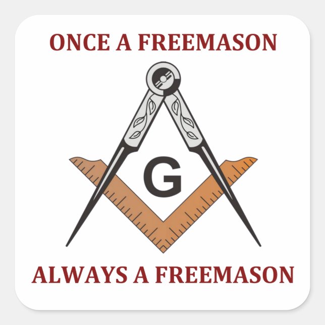 Pegatina Cuadrada Once A Freemason (Anverso)