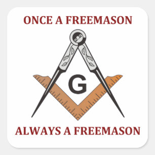 Pegatina Cuadrada Once A Freemason