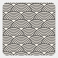 Onda Japonesa Seigaiha Blanco Negro Y Crema