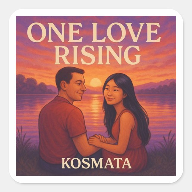 Pegatina Cuadrada One Love Rising - Aufkleber (Anverso)