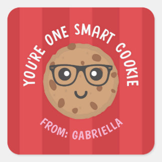 Pegatina Cuadrada One Smart Cookie Valentine's Day Sticker