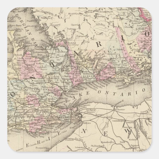 Pegatina Cuadrada Ontario 2 (Anverso)