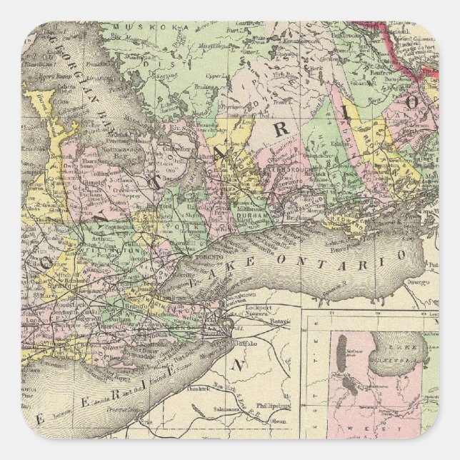 Pegatina Cuadrada Ontario 2 (Anverso)