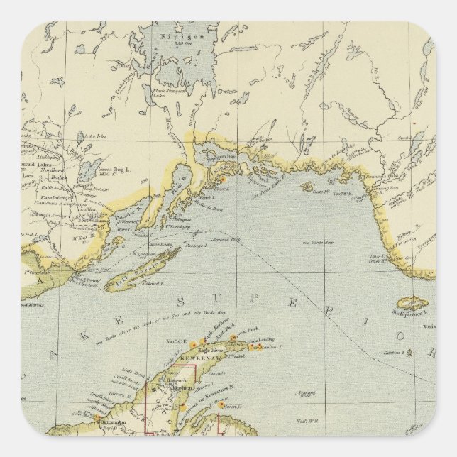 Pegatina Cuadrada Ontario (Canadá) (Anverso)