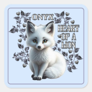 Pegatina Cuadrada Onyx - Corazón de un León 