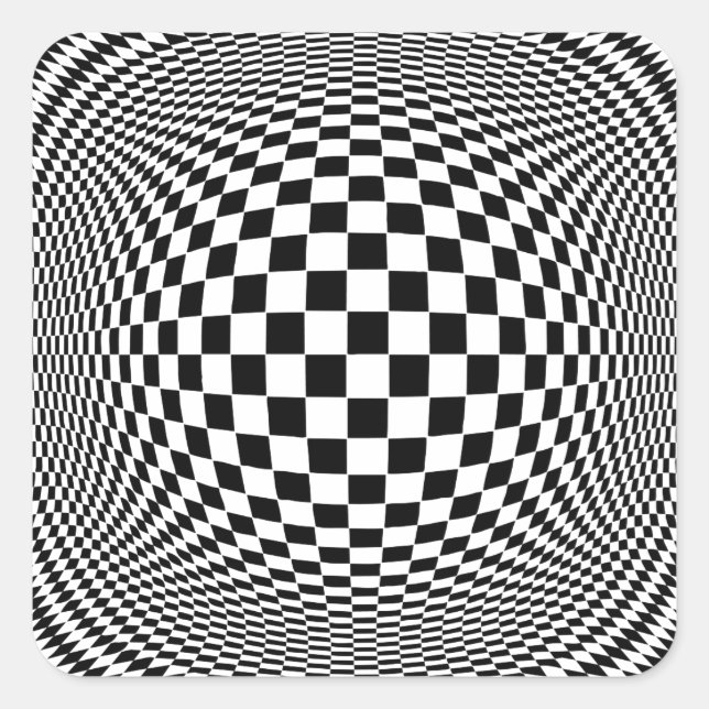 Pegatina Cuadrada Op Art (Anverso)