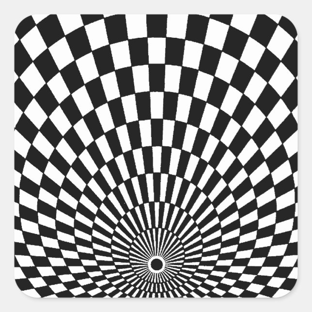 Pegatina Cuadrada OP-Art #2 en Emporio Moffa (Anverso)