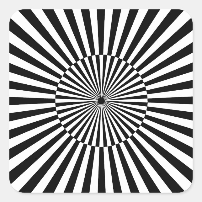 Pegatina Cuadrada OP-Art #3 en Emporio Moffa (Anverso)