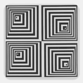 Pegatina Cuadrada Op Art de los años 70