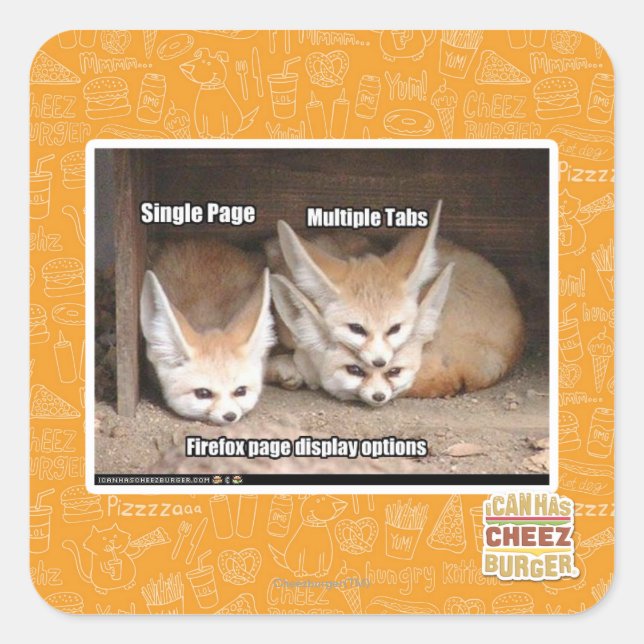 Pegatina Cuadrada Opciones de visualización de páginas (Anverso)