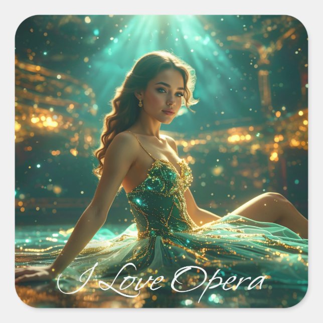 PEGATINA CUADRADA ÓPERA - AMO LA ÓPERA (Anverso)